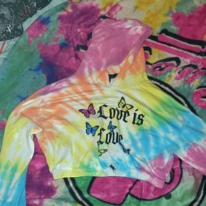 Cropped love is love hoodie